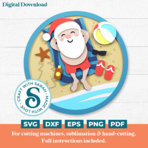 Sunbathing Santa SVG