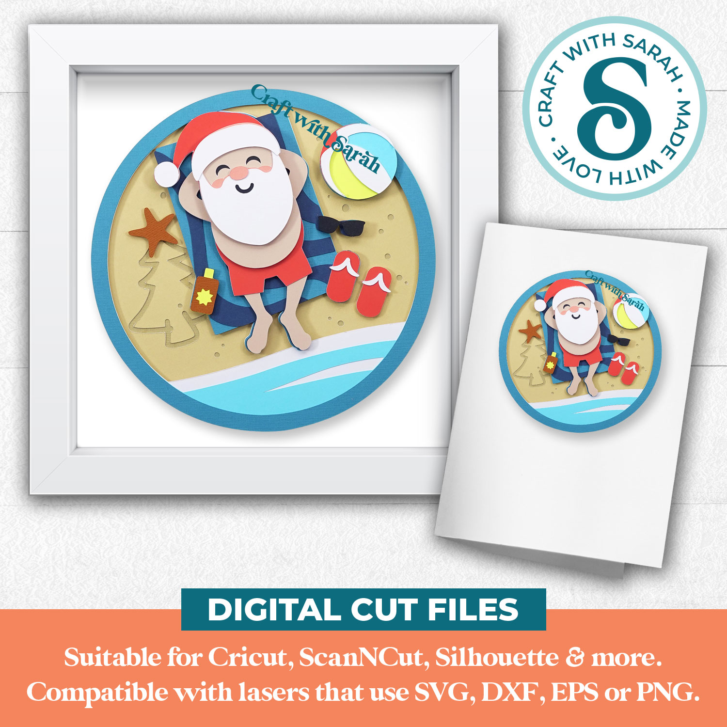 Sunbathing Santa SVG - Image 3