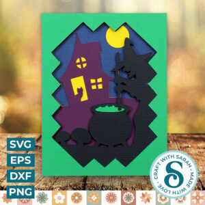 Witch and Cauldron A2 Card