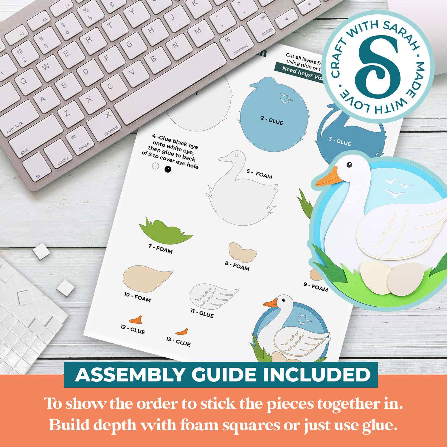 Six Geese a-Laying SVG (12 Days of Christmas) - Image 3