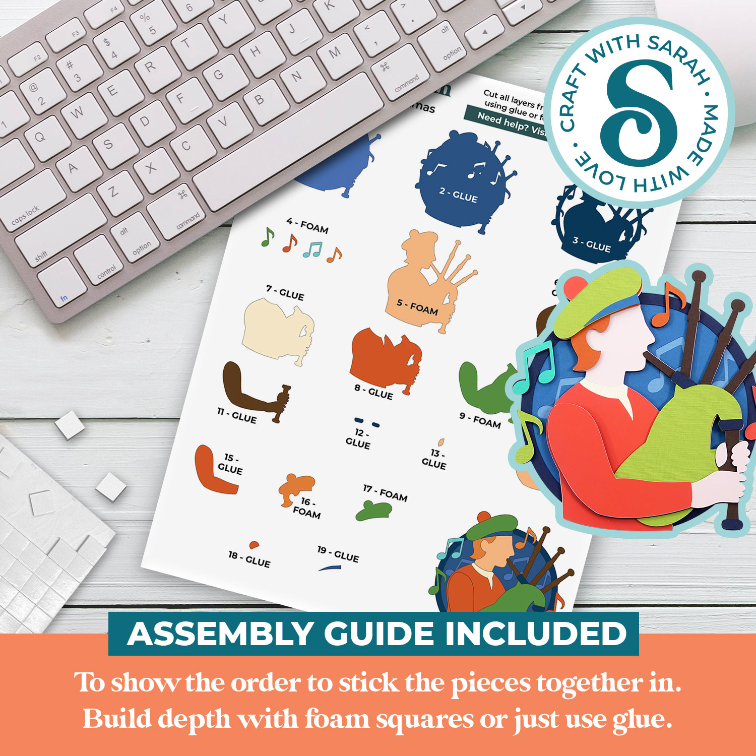 Eleven Pipers Piping SVG (12 Days of Christmas) - Image 3