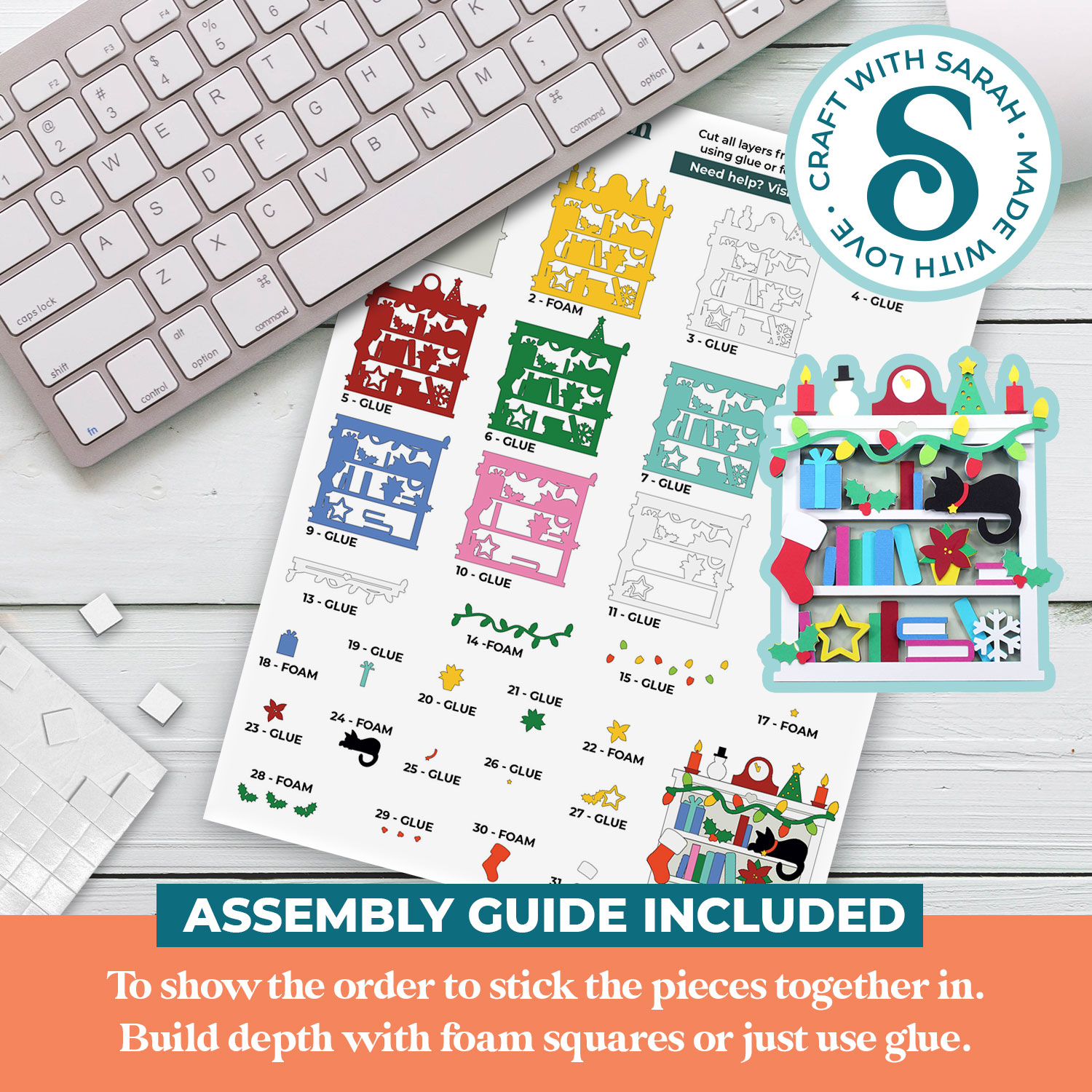 Christmas Bookshelf SVG - Image 3