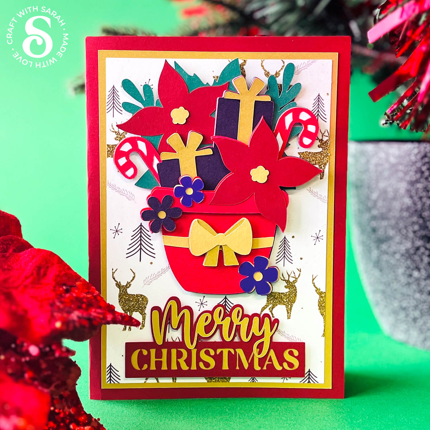 Christmas card made with a Cricut