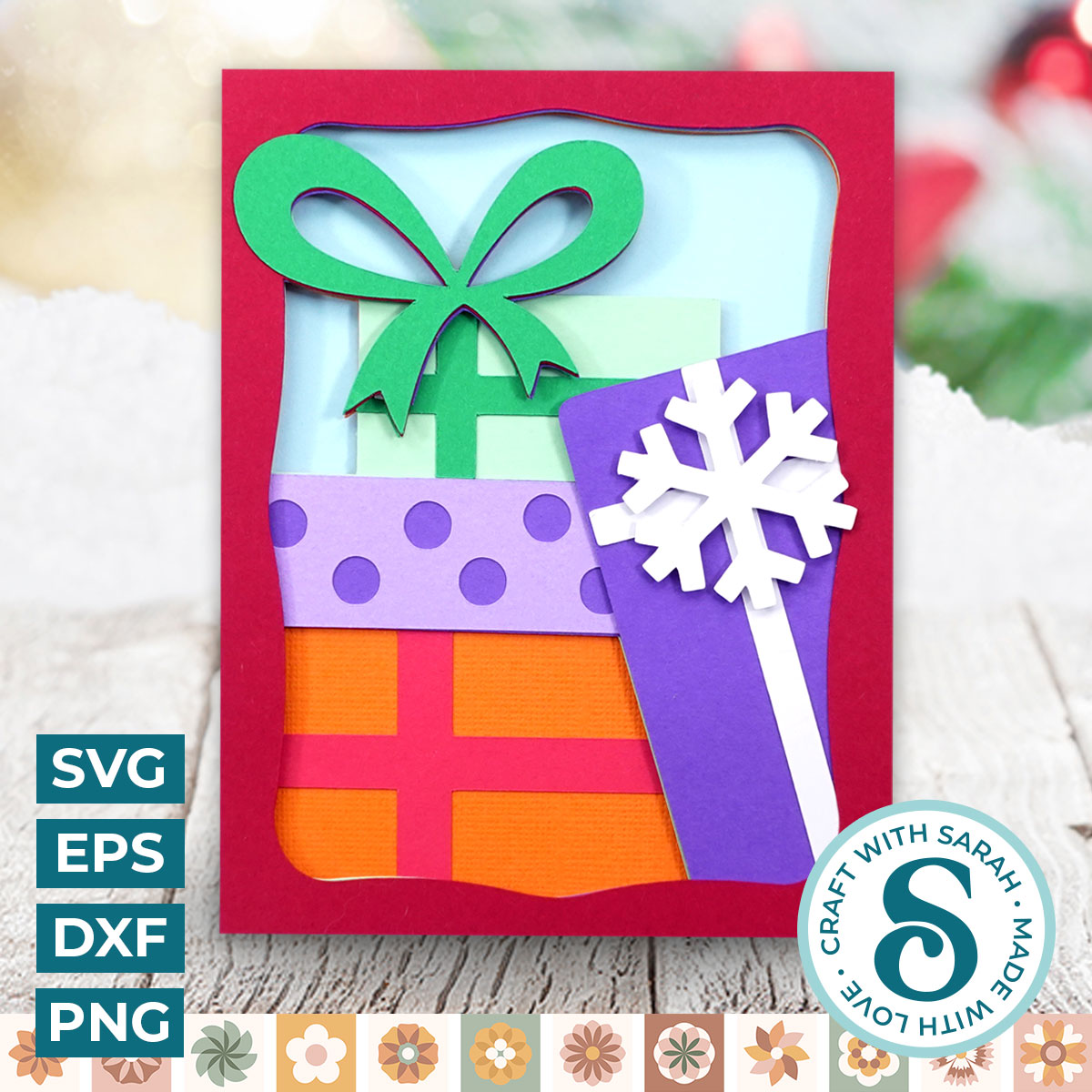 Christmas Present Stack A2 Card