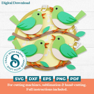 Four Calling Birds SVG (12 Days of Christmas)