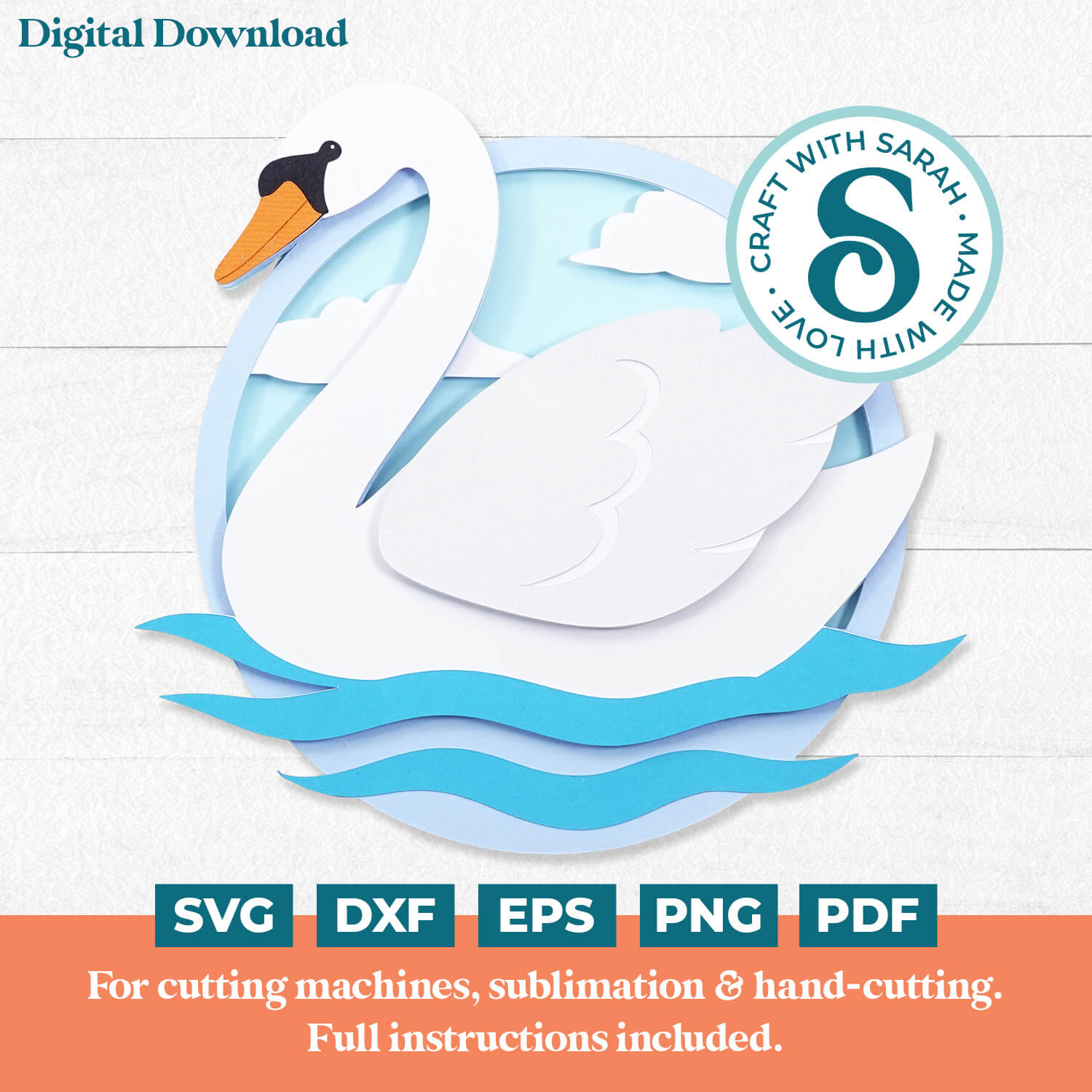 Seven Swans a-Swimming SVG (12 Days of Christmas)
