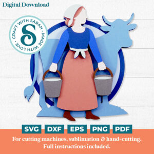 Eight Maids a-Milking SVG (12 Days of Christmas)