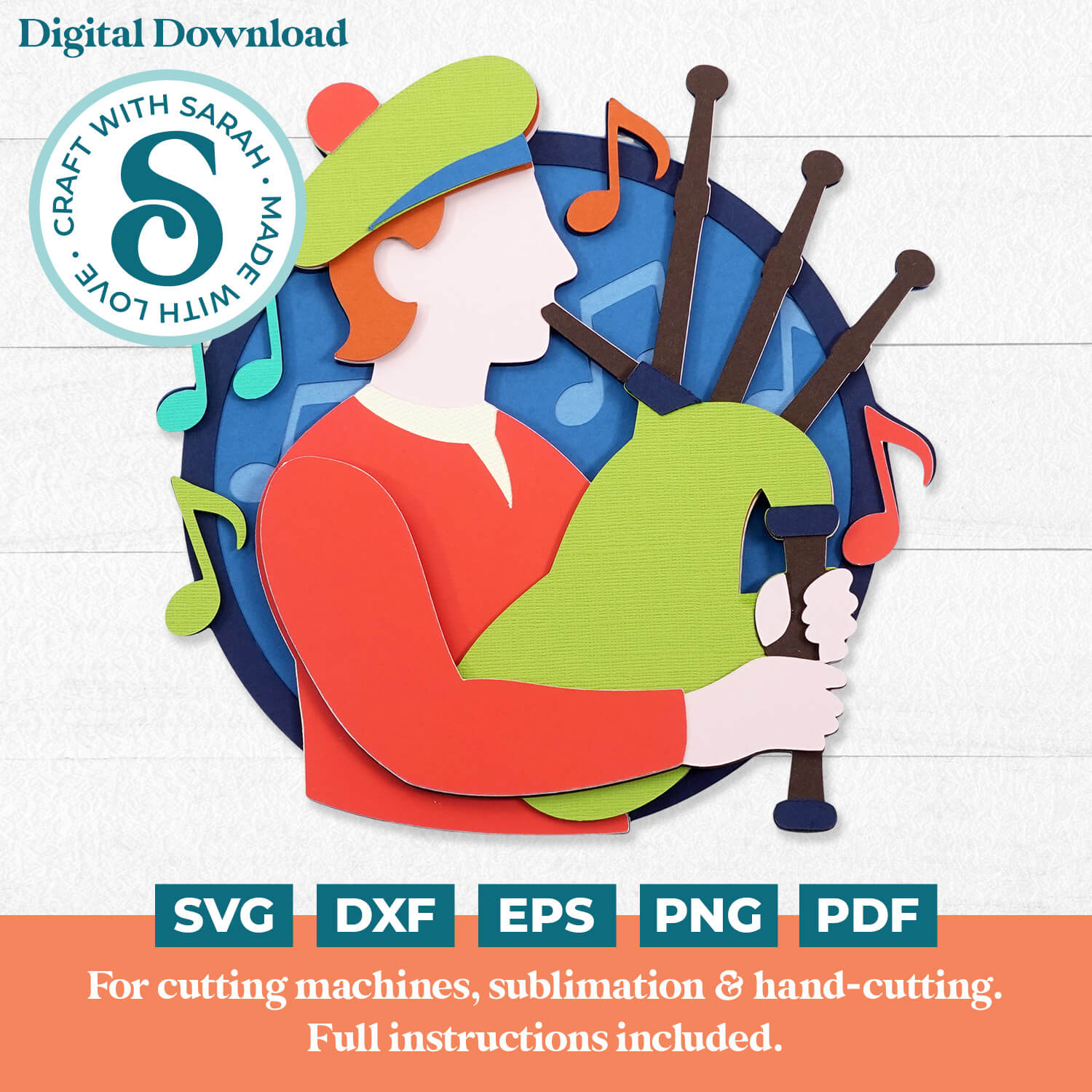 Eleven Pipers Piping SVG (12 Days of Christmas)