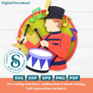 Twelve Drummers Drumming SVG (12 Days of Christmas)