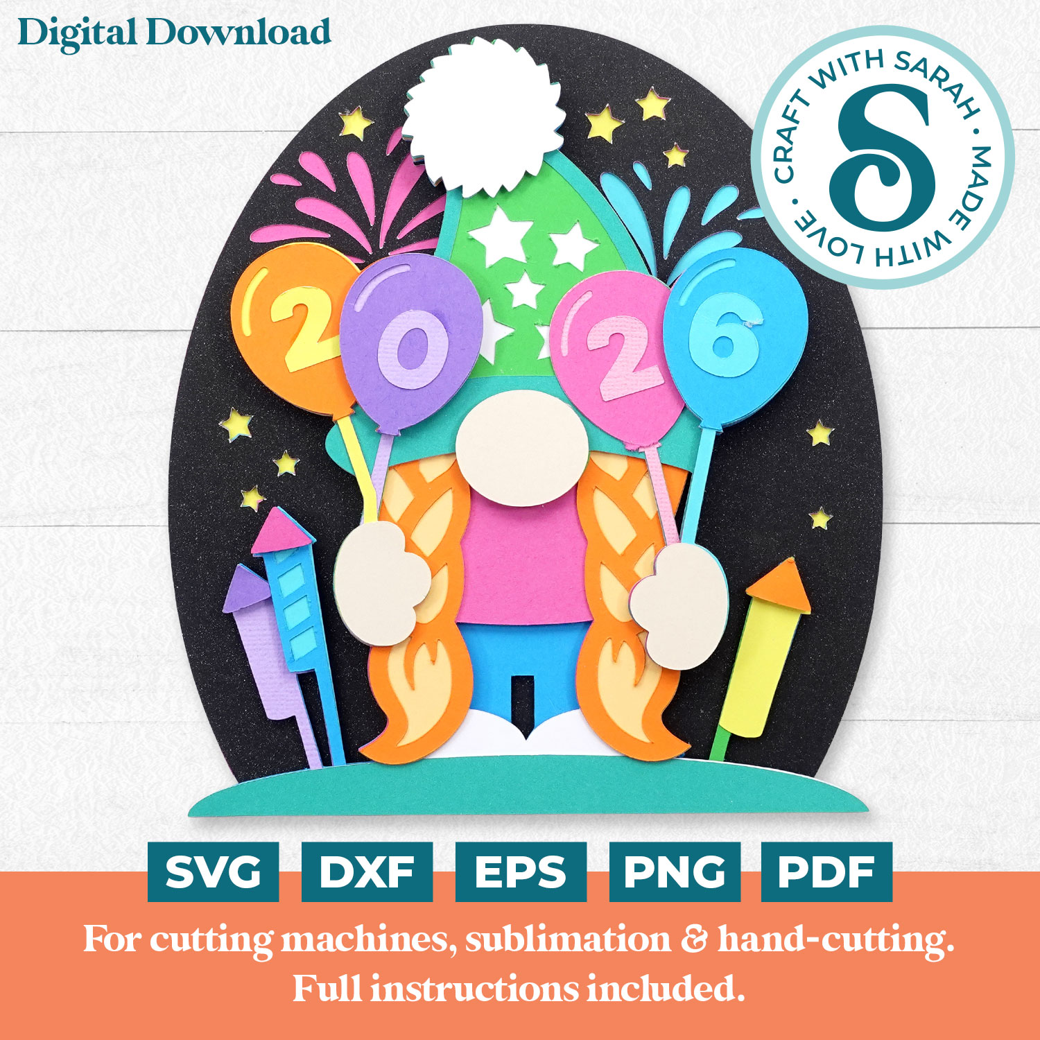 New Year Gnome SVG (Female)