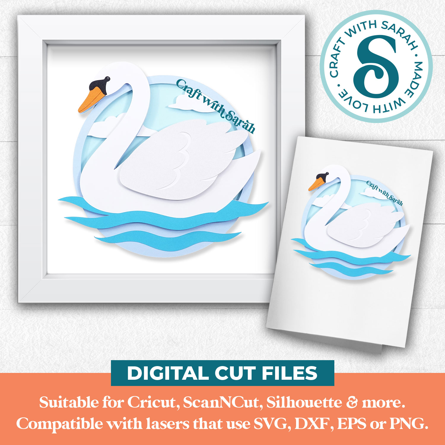 Seven Swans a-Swimming SVG (12 Days of Christmas) - Image 2