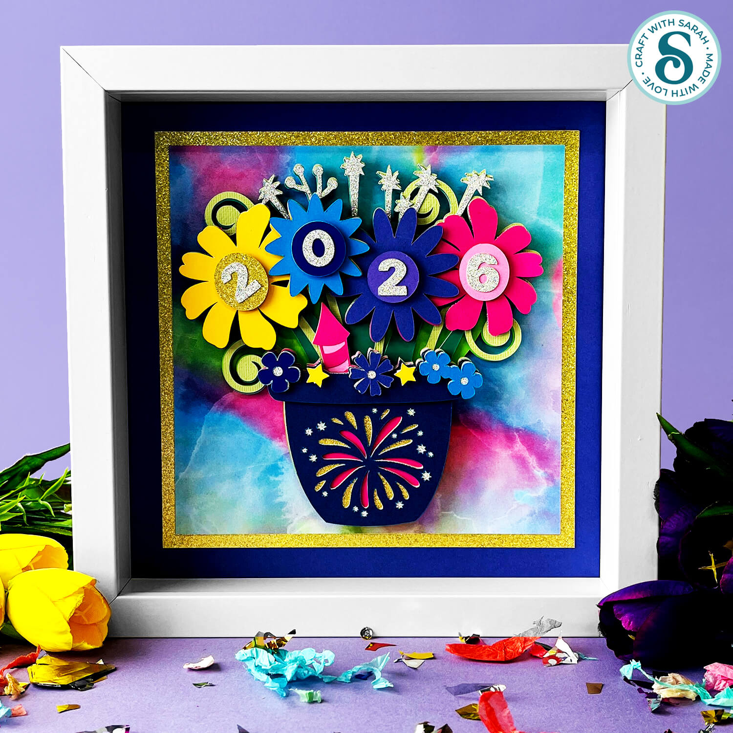 New Year SVG of a Flower Pot by Craft with Sarah