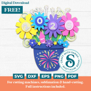 Happy New Year Flower Pot