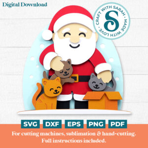 Santa with Kittens SVG
