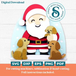 Santa with Puppies SVG