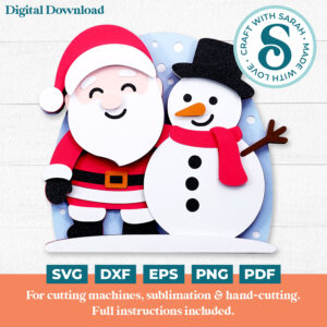 Santa with Snowman SVG