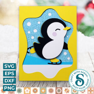 Skating Penguin A2 Card