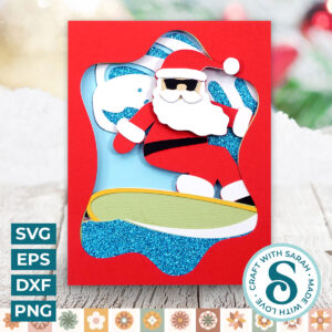 Surfing Santa A2 Card