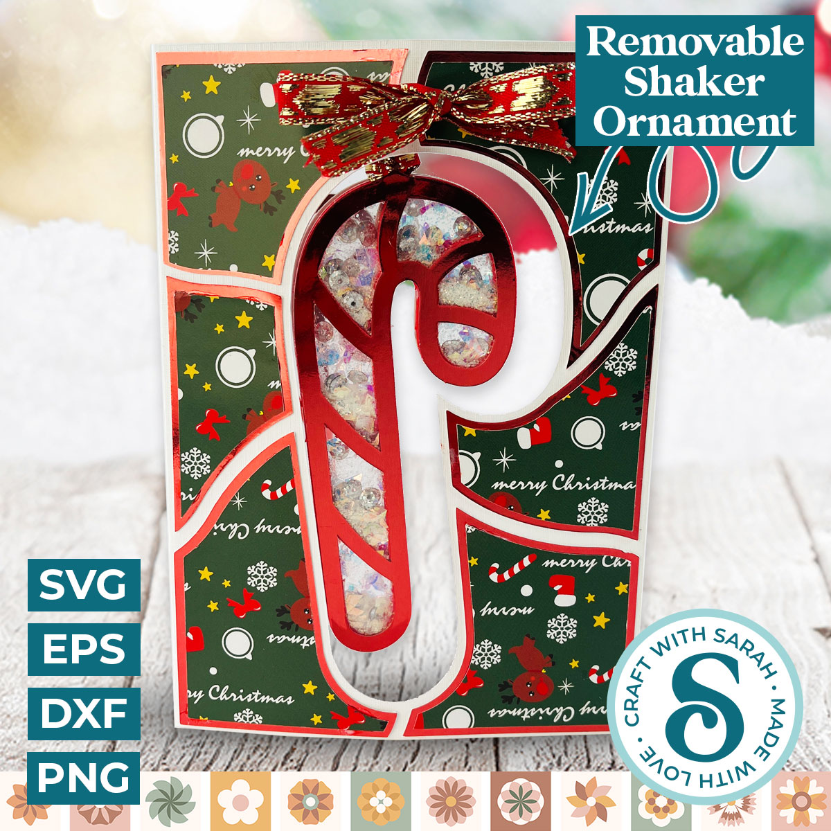 Candy Cane Shaker Card
