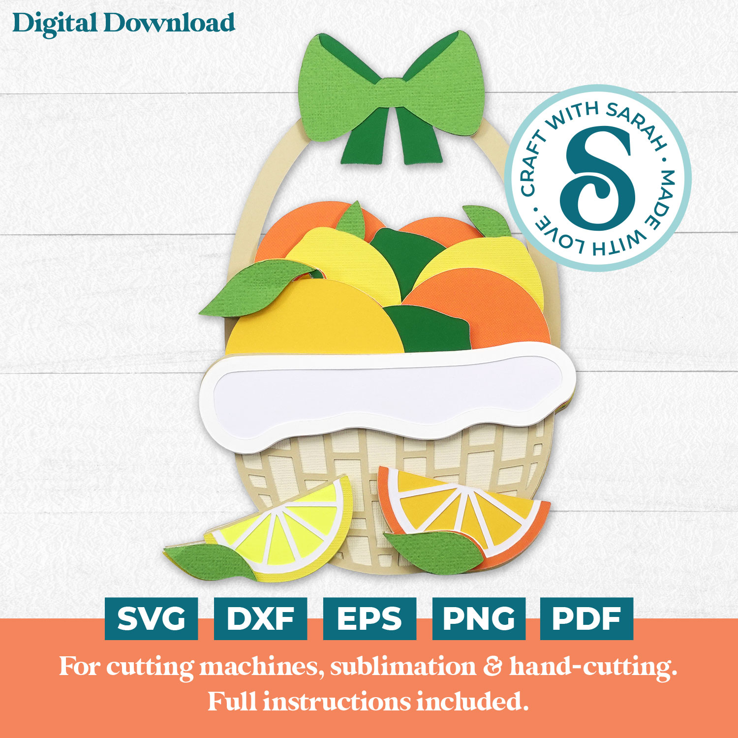 Citrus Fruit Basket SVG