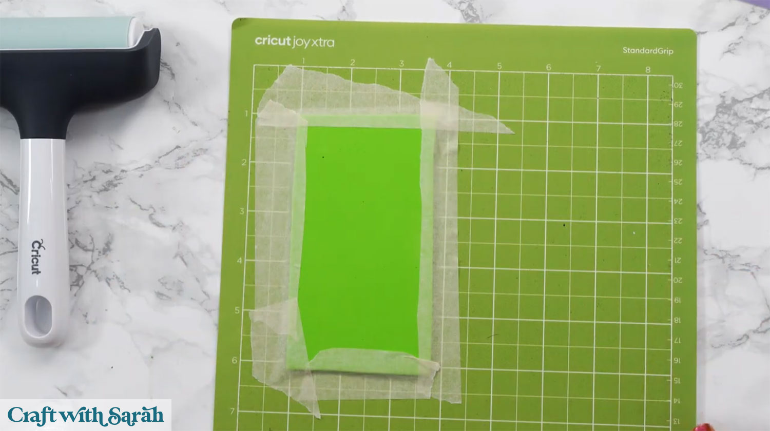 Craft foam taped to a Cricut mat