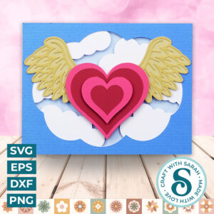 Heart with Wings A2 Card