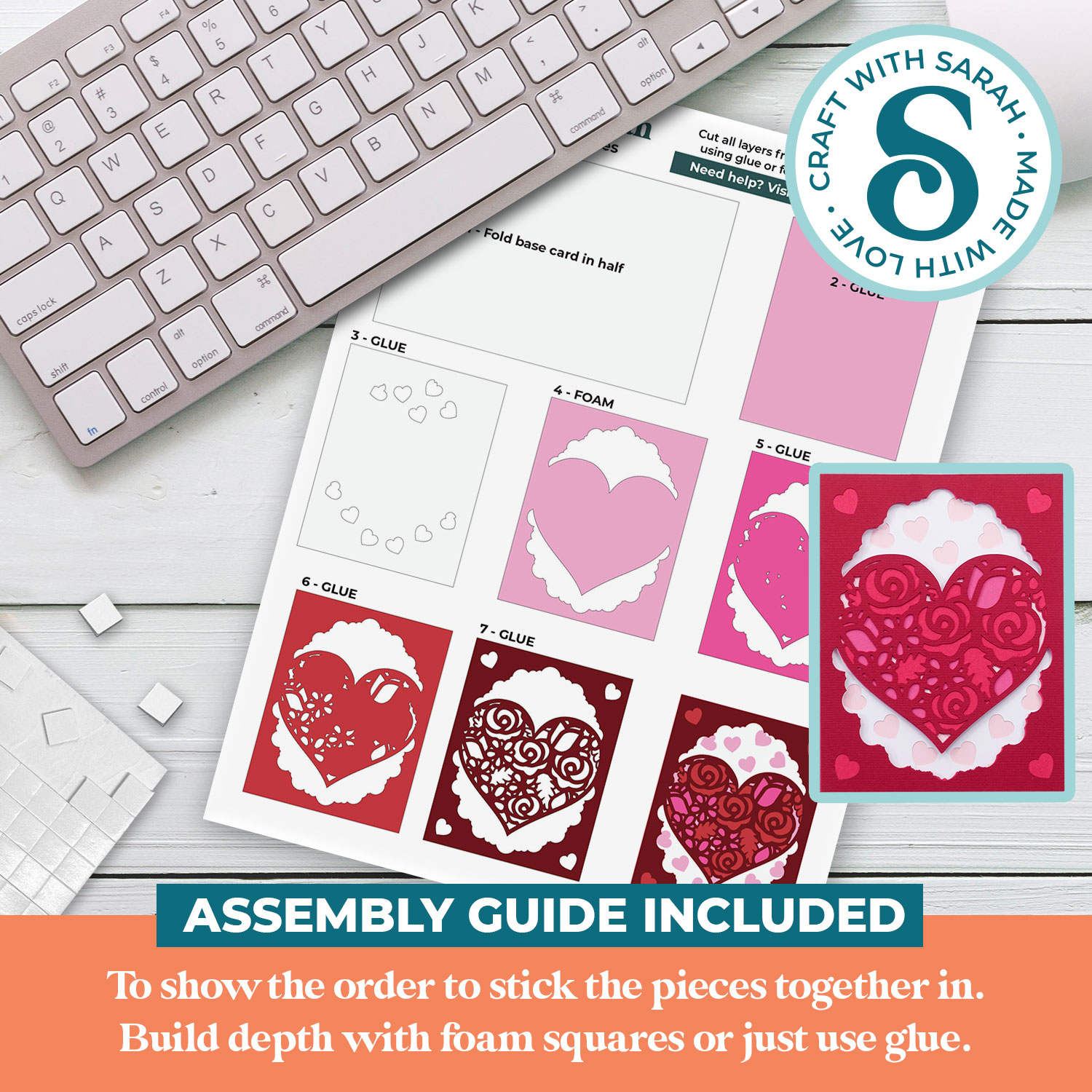 Heart & Roses A2 Card - Image 2