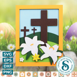 Easter Cross & Lilies A2 Card
