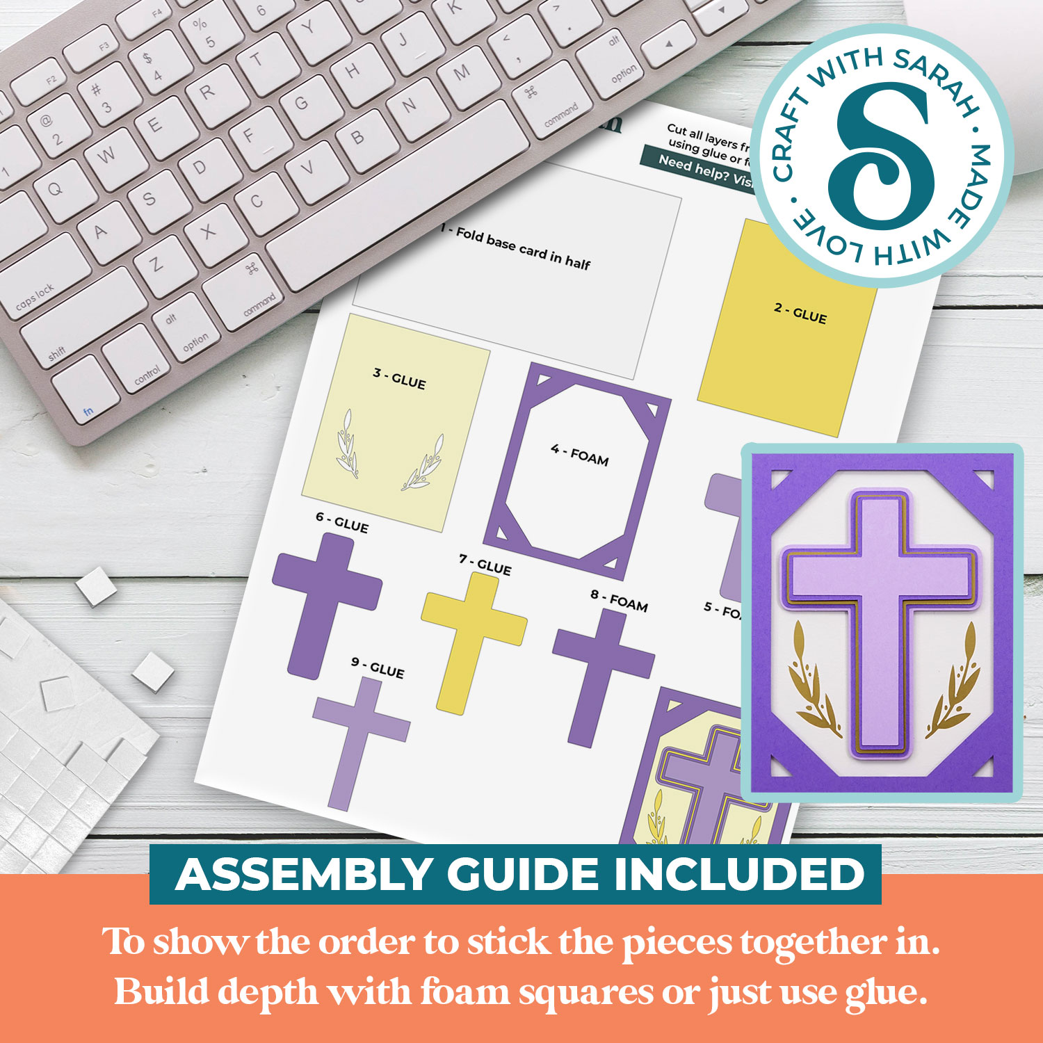 Easter Cross A2 Card - Image 2