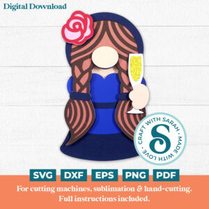 Black Tie Gnome SVG (Female)