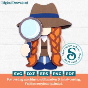 Detective Gnome SVG (Female)