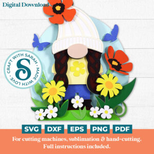 Flower Meadow Gnome SVG (Female)