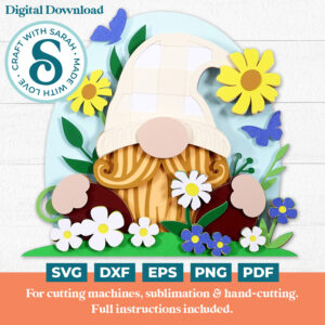 Flower Meadow Gnome SVG (Male)