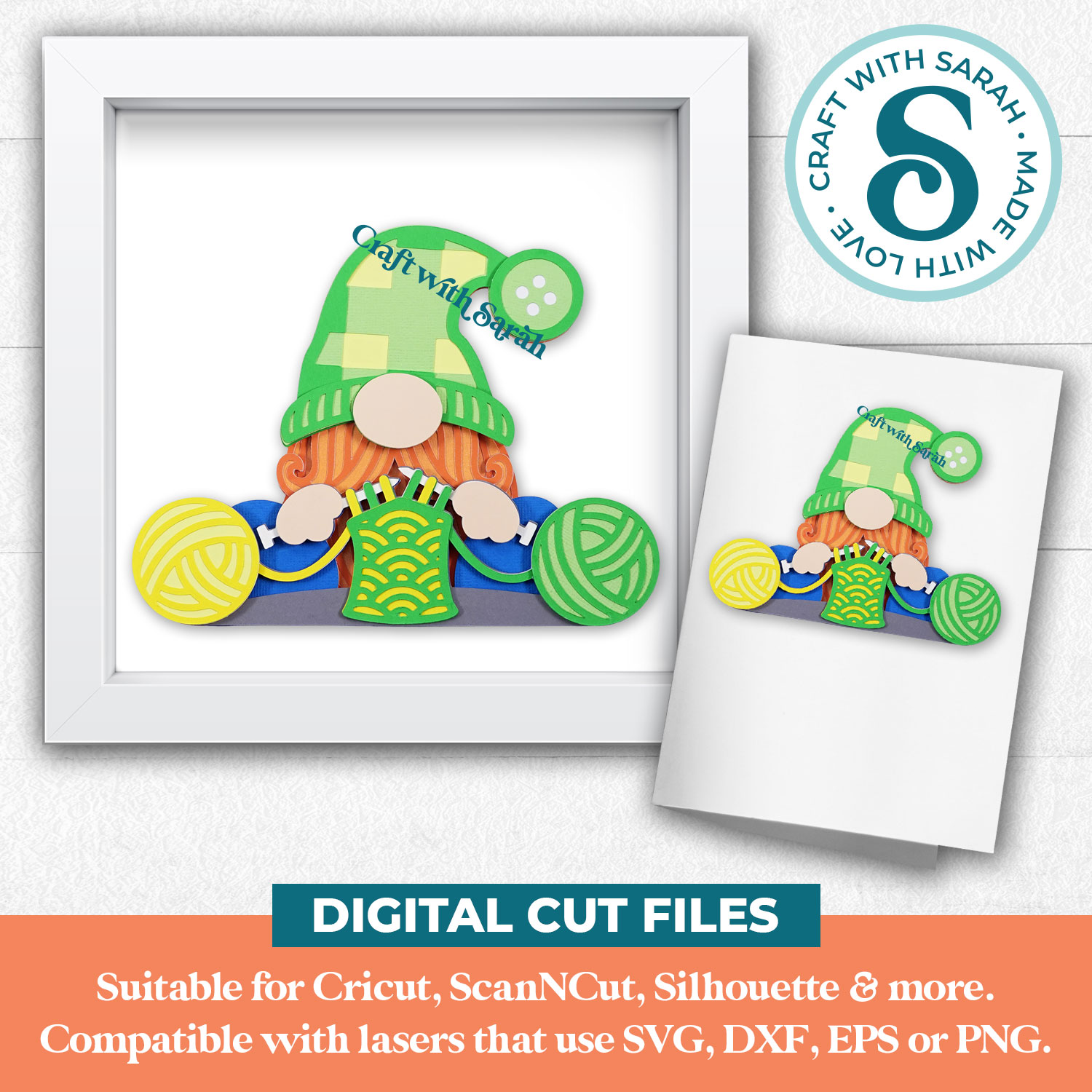 Knitting Gnome SVG (Male) - Image 3