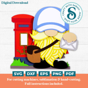 Postal Worker Gnome SVG (Male) - UK Version