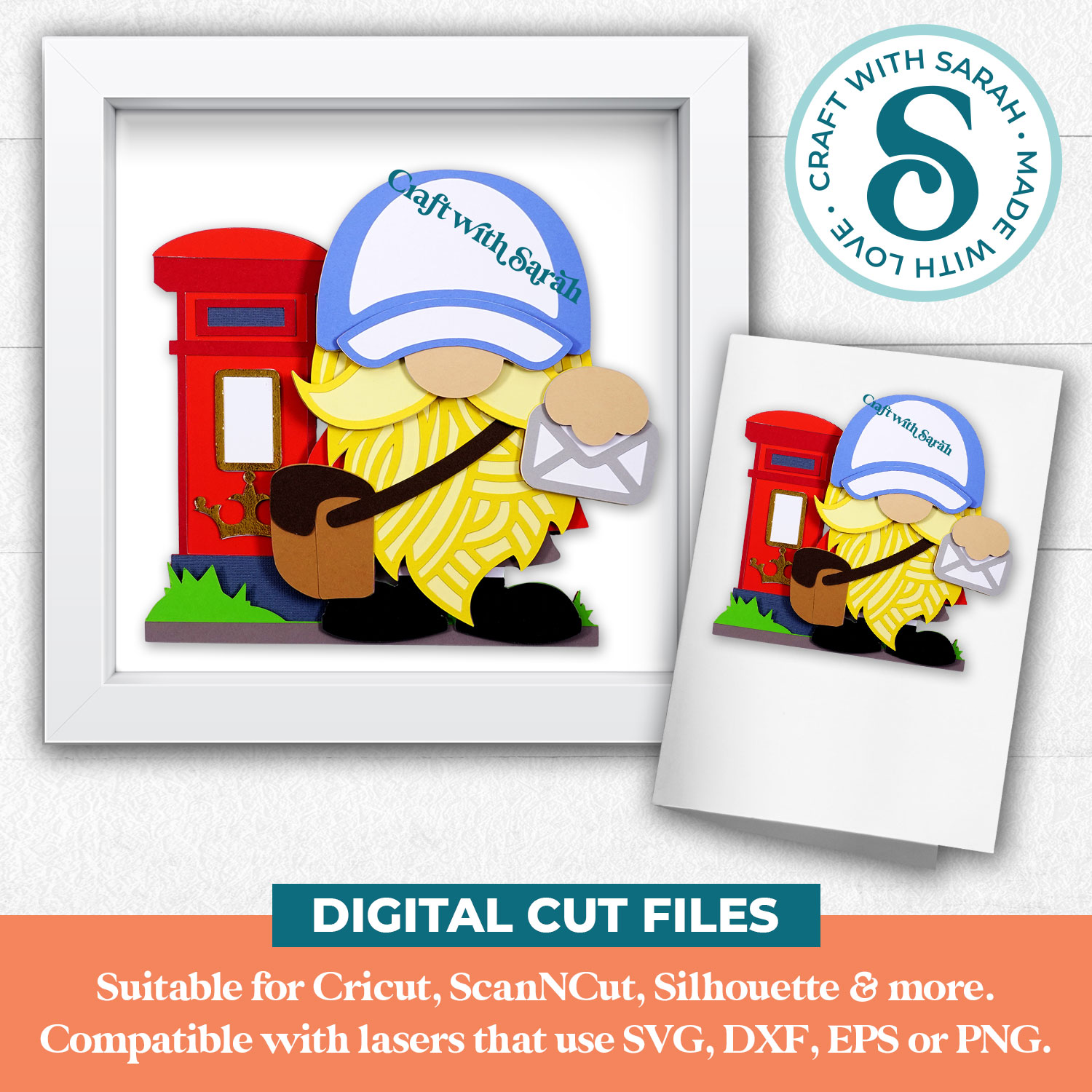 Postal Worker Gnome SVG (Male) - UK Version - Image 3