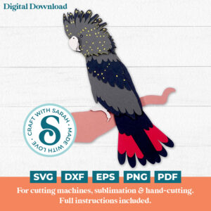 Red Tailed Cockatoo SVG