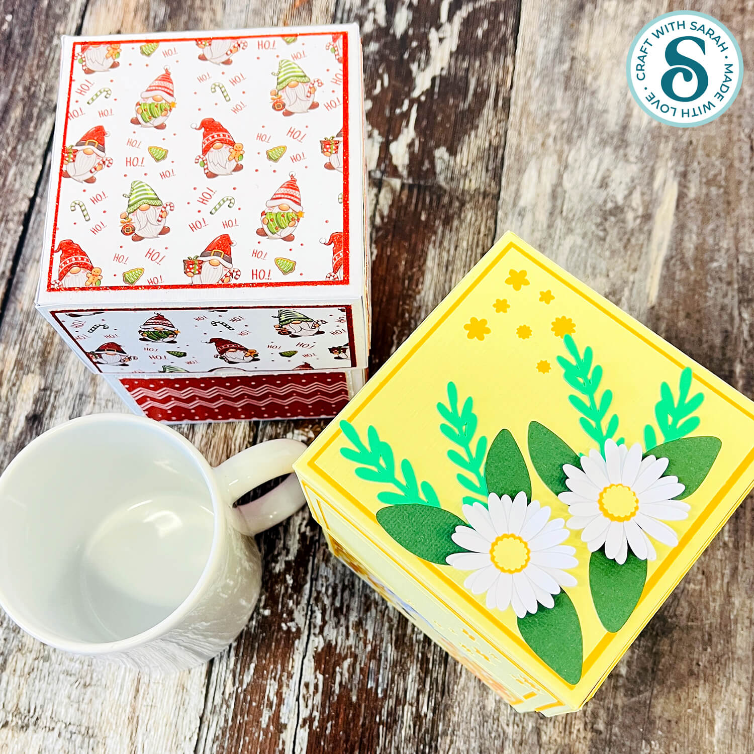 DIY gift boxes for mugs by Craft with Sarah