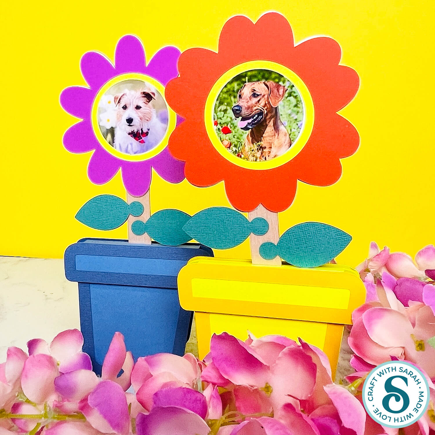 Flower pot photo frames by Craft with Sarah