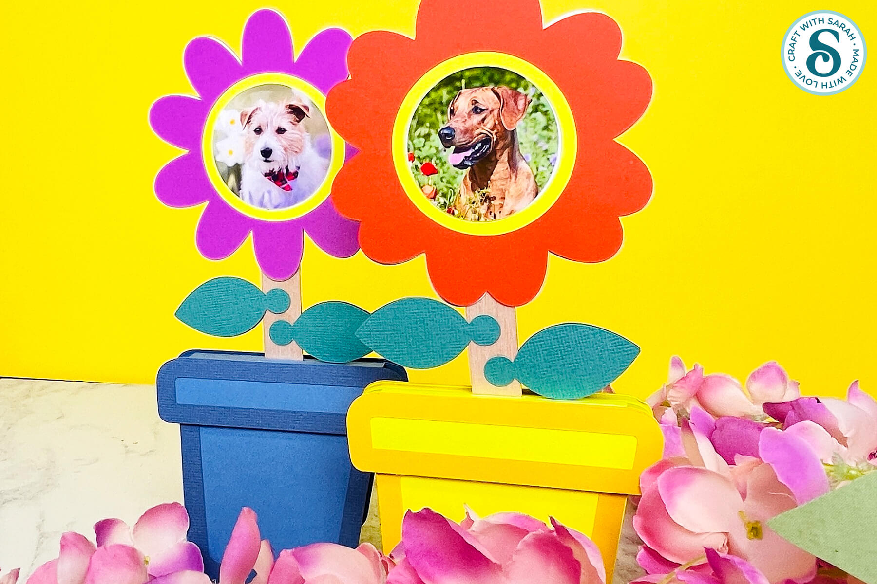 Flower pot photo frames by Craft with Sarah