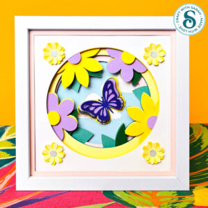 Flower shadow box SVG from Craft with Sarah
