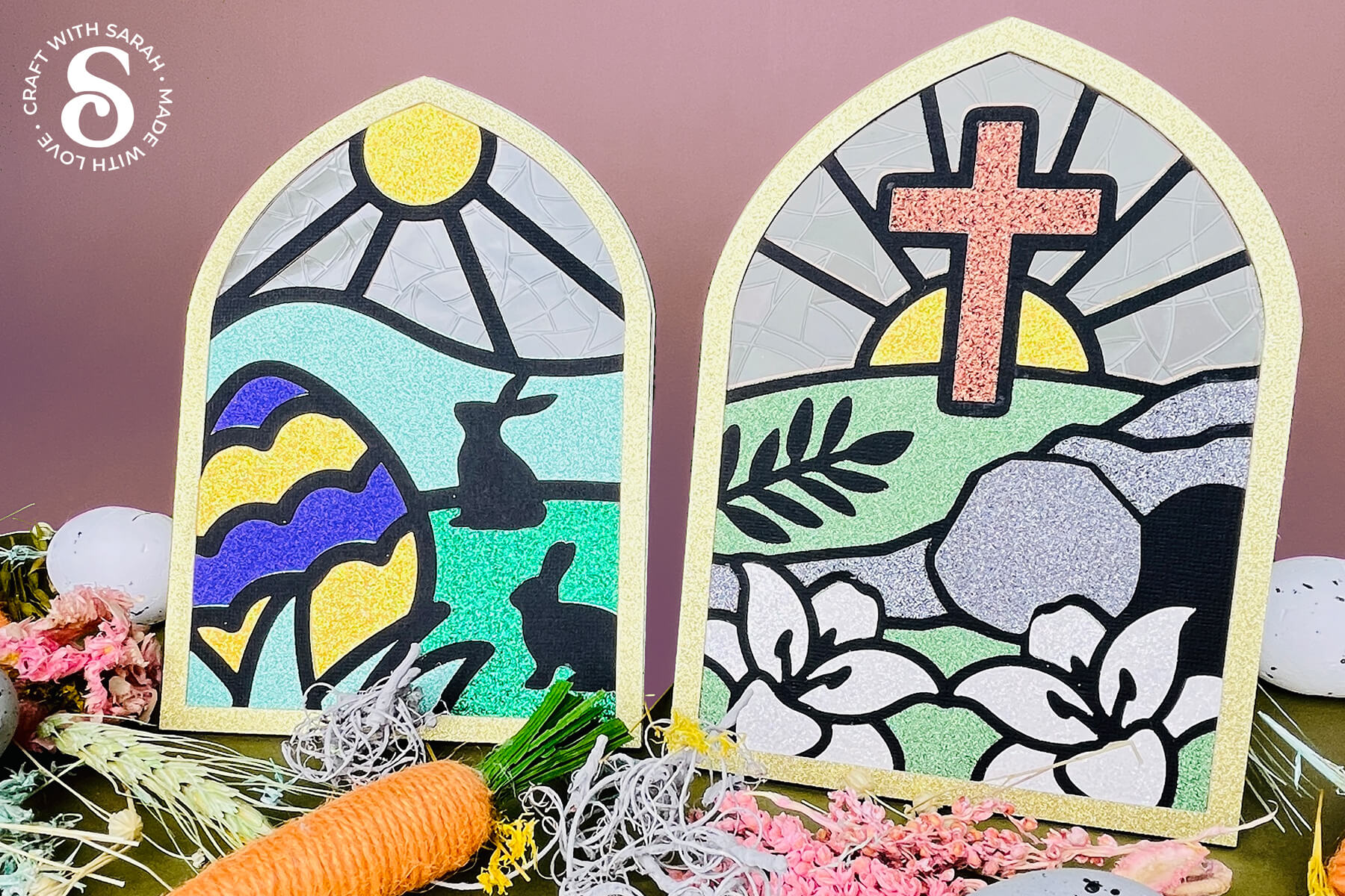 Glittery Stained Glass Windows for Easter