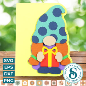 Birthday Gnome Side Edge Card (Female)