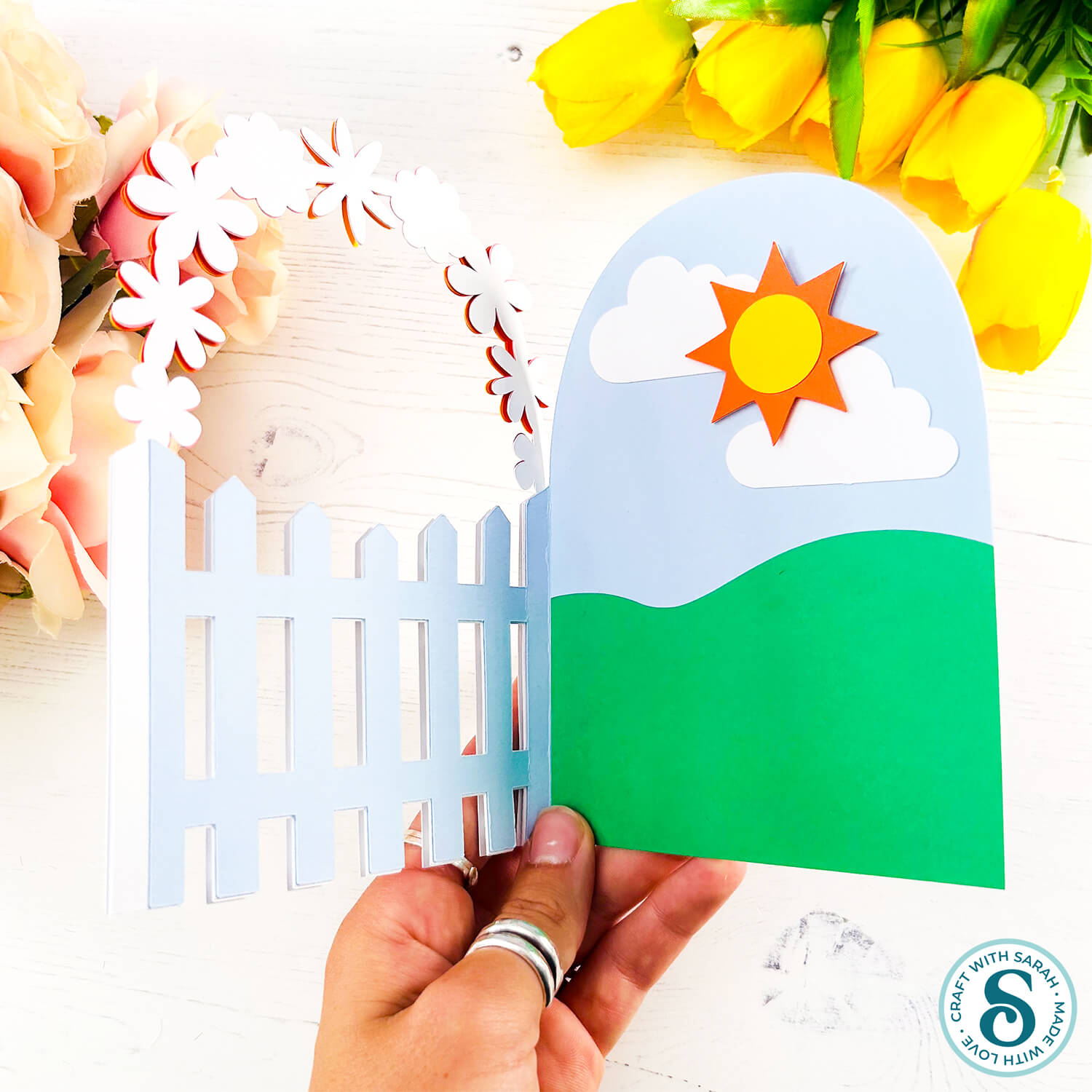 Handmade picket fence cards by Craft with Sarah