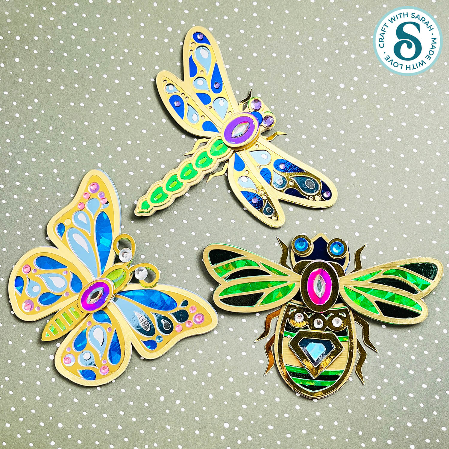 Insect jewellery from cardstock by Craft with Sarah