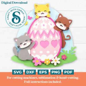 Kittens with Easter Egg SVG