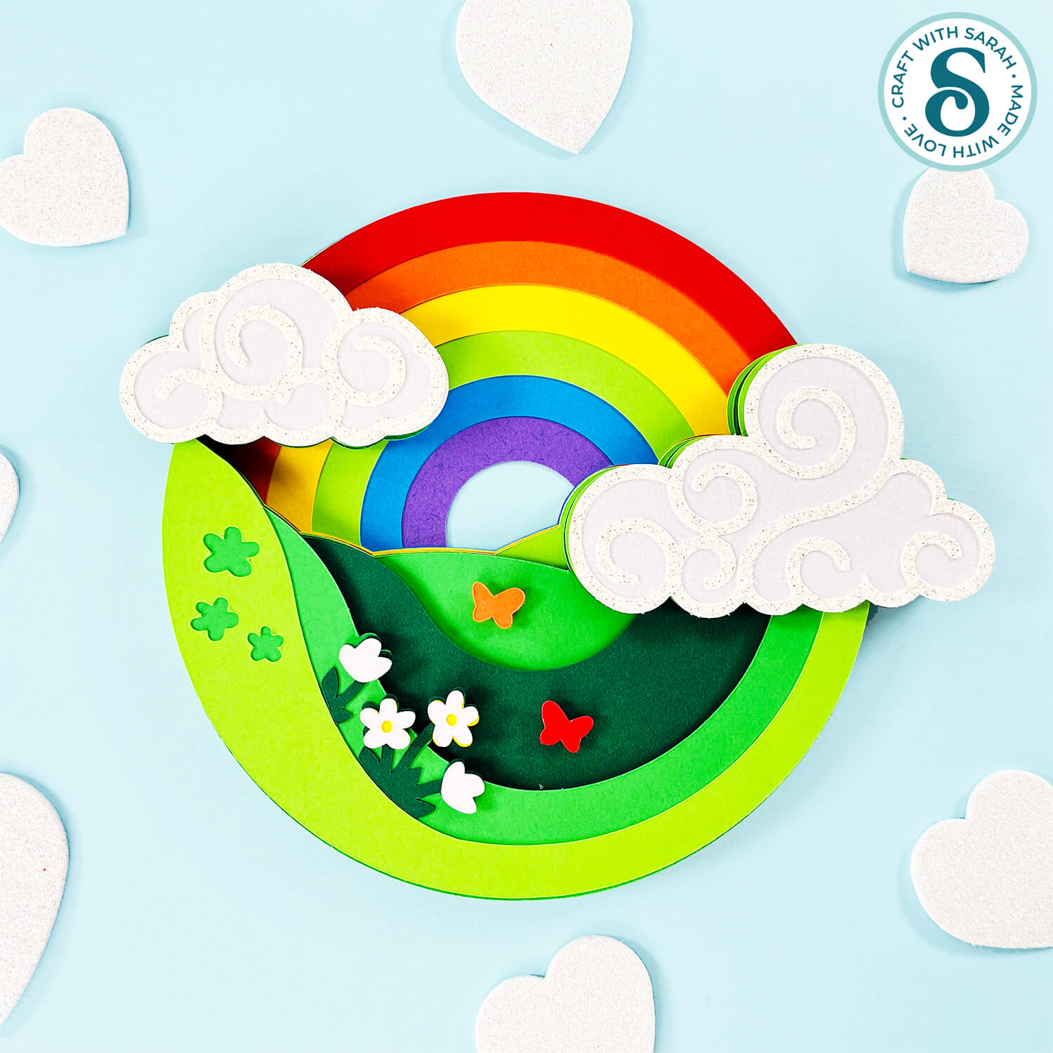 Rainbow fields papercraft by Craft with Sarah