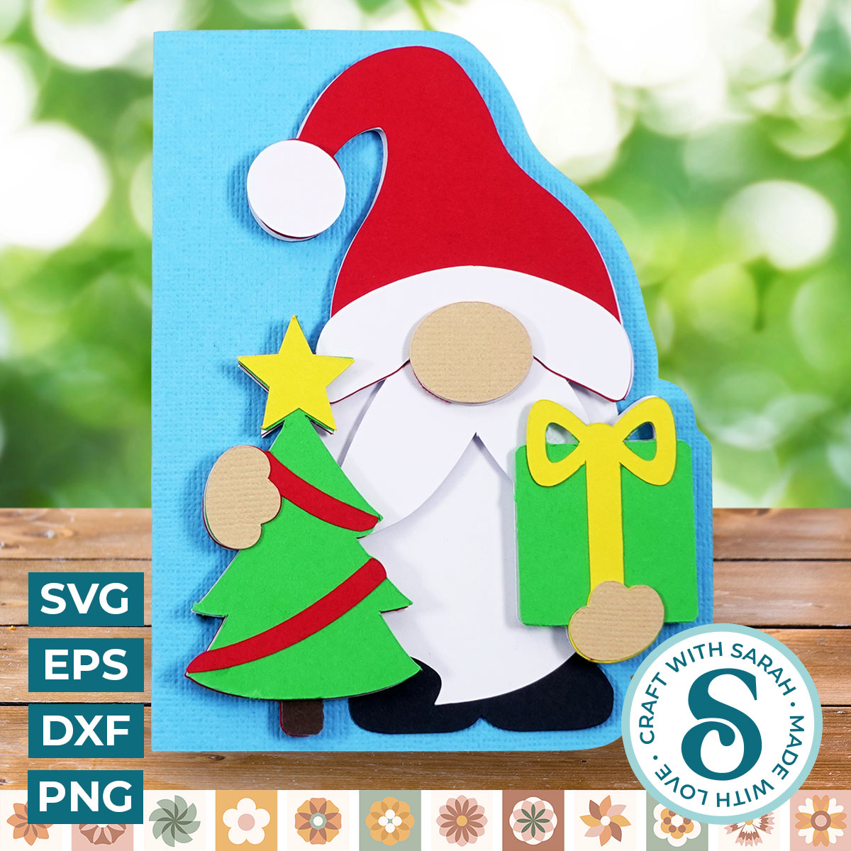 Christmas Gnome Side Edge Card (Male)