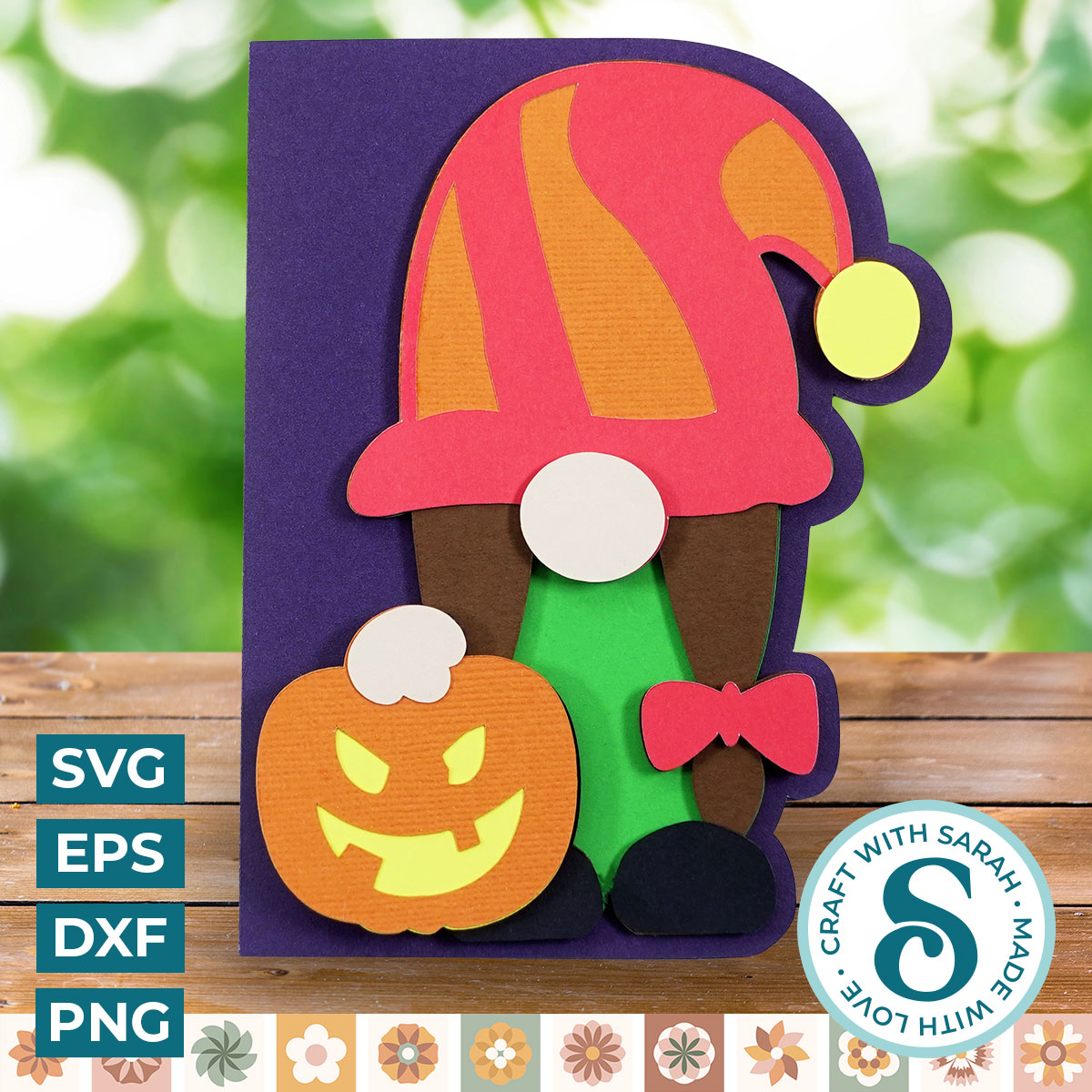 Halloween Gnome Side Edge Card (Female)