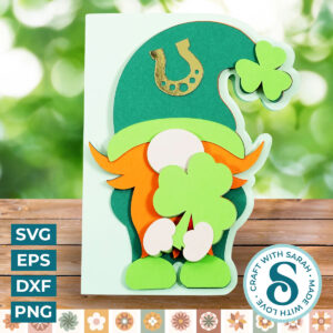 St Patrick's Day Gnome Side Edge Card (Male)